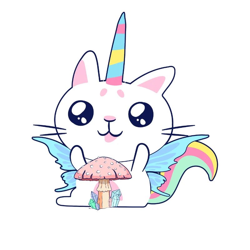 Fairycore Esthétique Fée Licorne Chat et Champignon