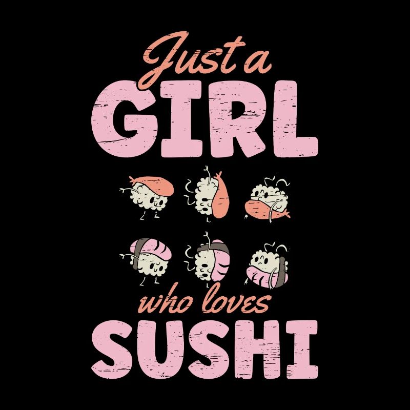 Sushi Roll Sushi Nur ein Mädchen, das Sushi liebt