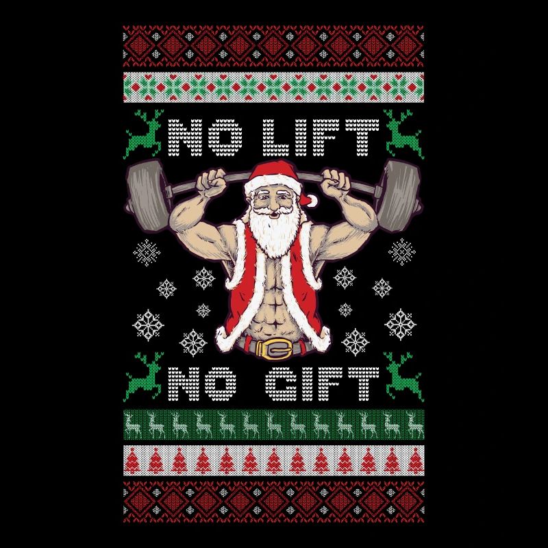 No Lift No Gift Gym Pull de Noël moche