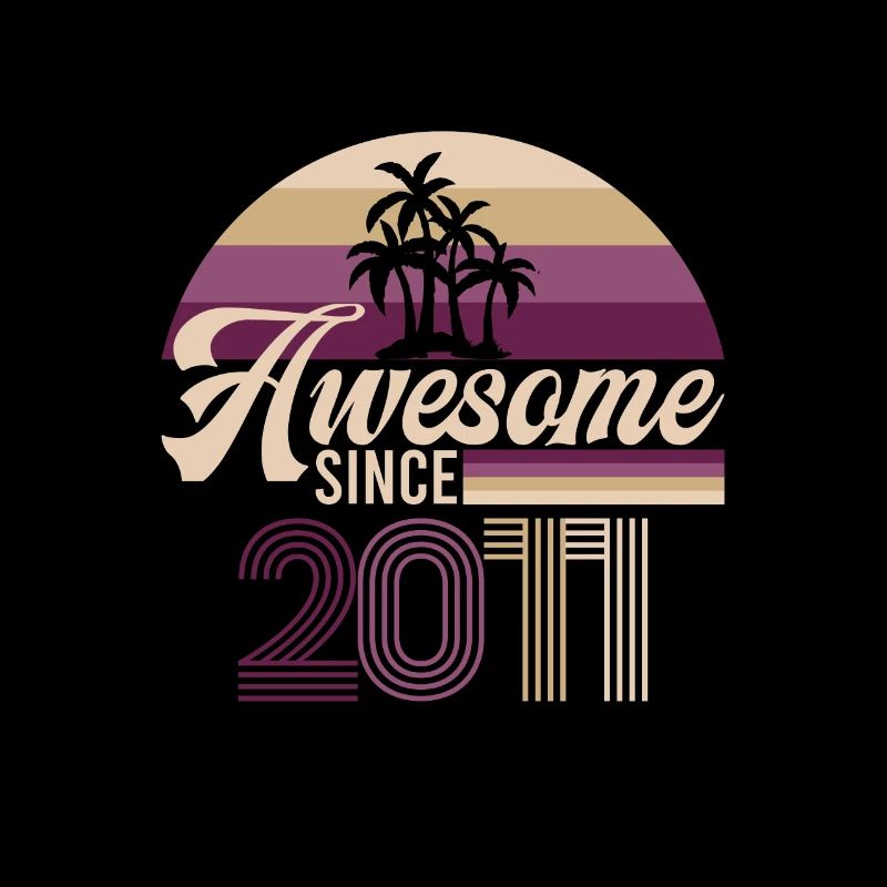 Vintage Awesome Since 2011 Geburtstag Retro