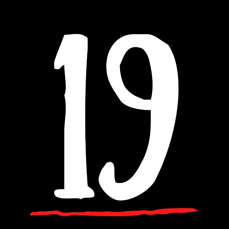 19 nineteen underlined red line