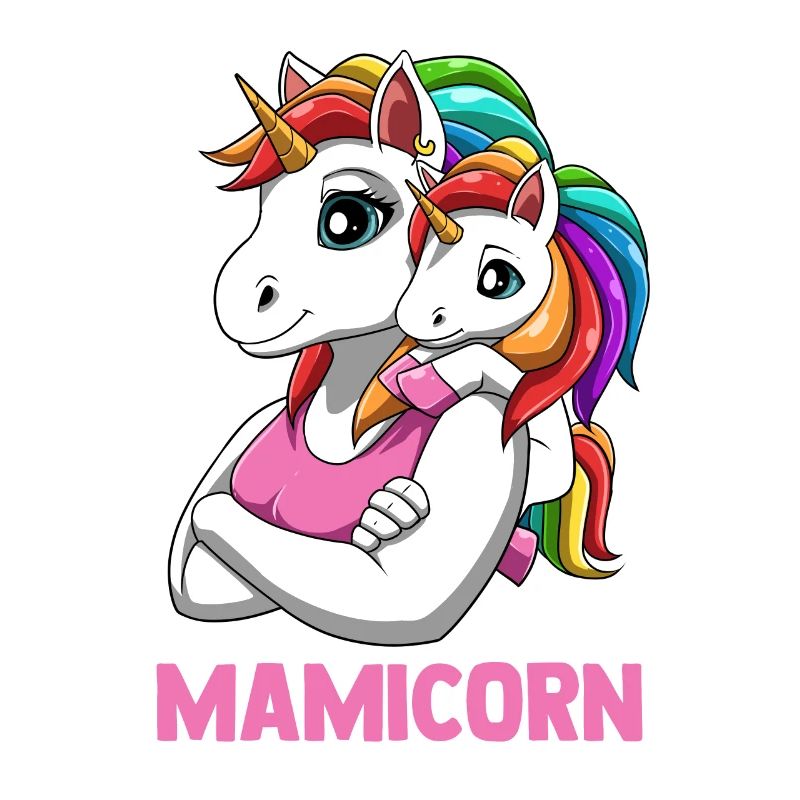 Mamicorn Mutter Tochter Partnerlook Einhörner