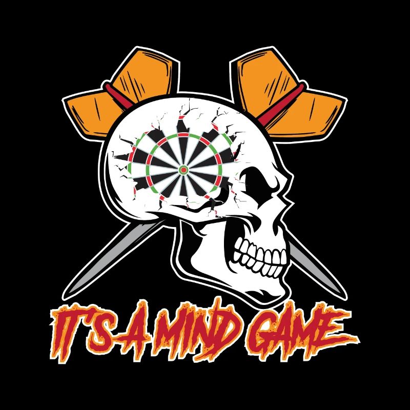 Dart Spruch It´s a Mind Game mit Dartpfeil