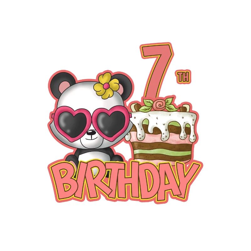 7. Geburtstag Mädchen Kuchen Panda