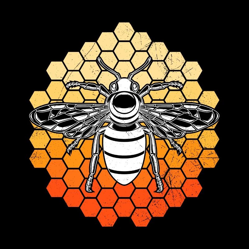 Bee on honeycombs Beekeeper