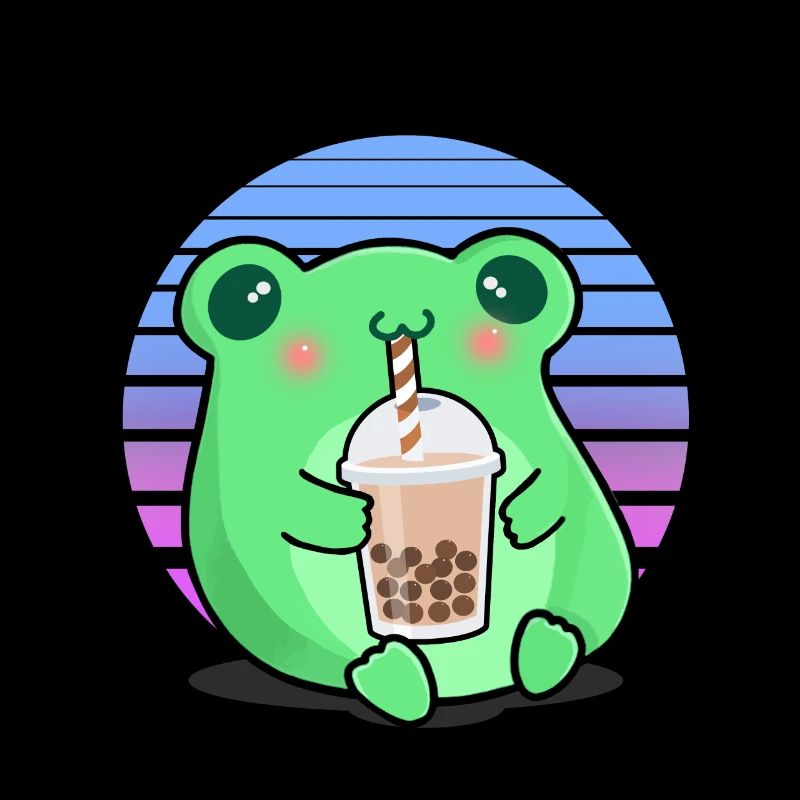 Frog Bubbe Tea Funny Drinking Frog Shake Humor