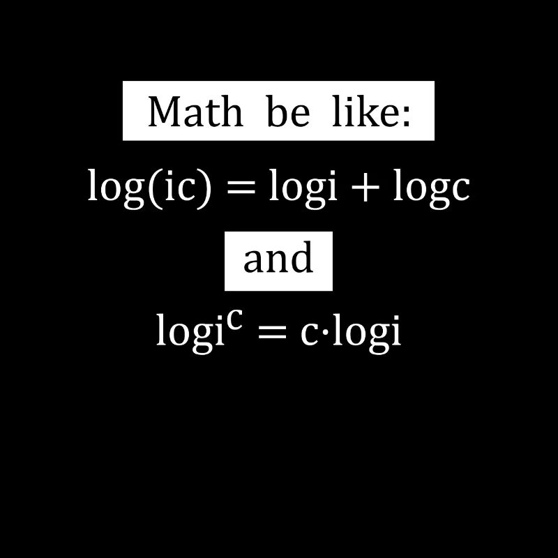 Funny Math Saying Logarithm Logic Mathematics