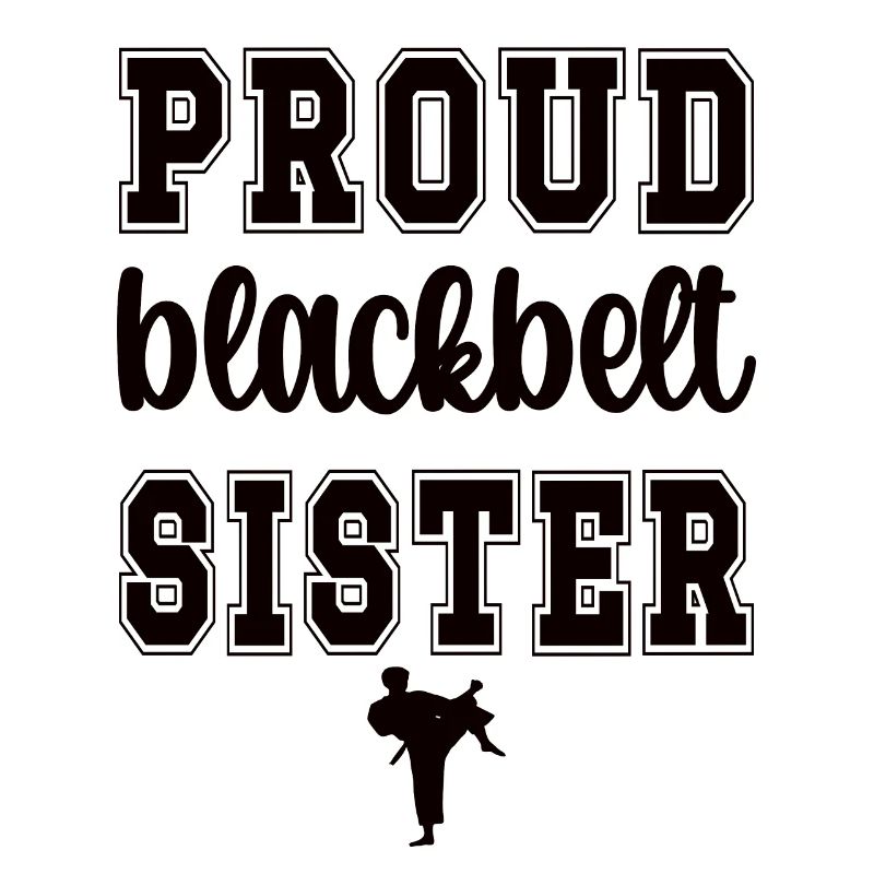 Stolze Karate Schwester Schwarzer Gürtel Schwester