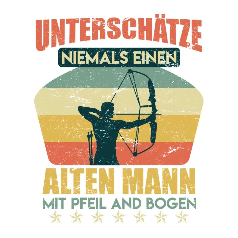 Alter Mann mit Pfeil und Bogen Bogenschütze