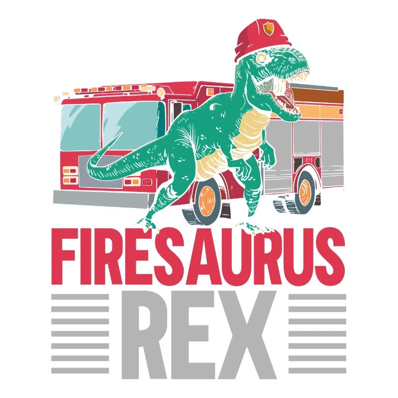 Firesaurus Rex Firefighter Fireman Dinosau