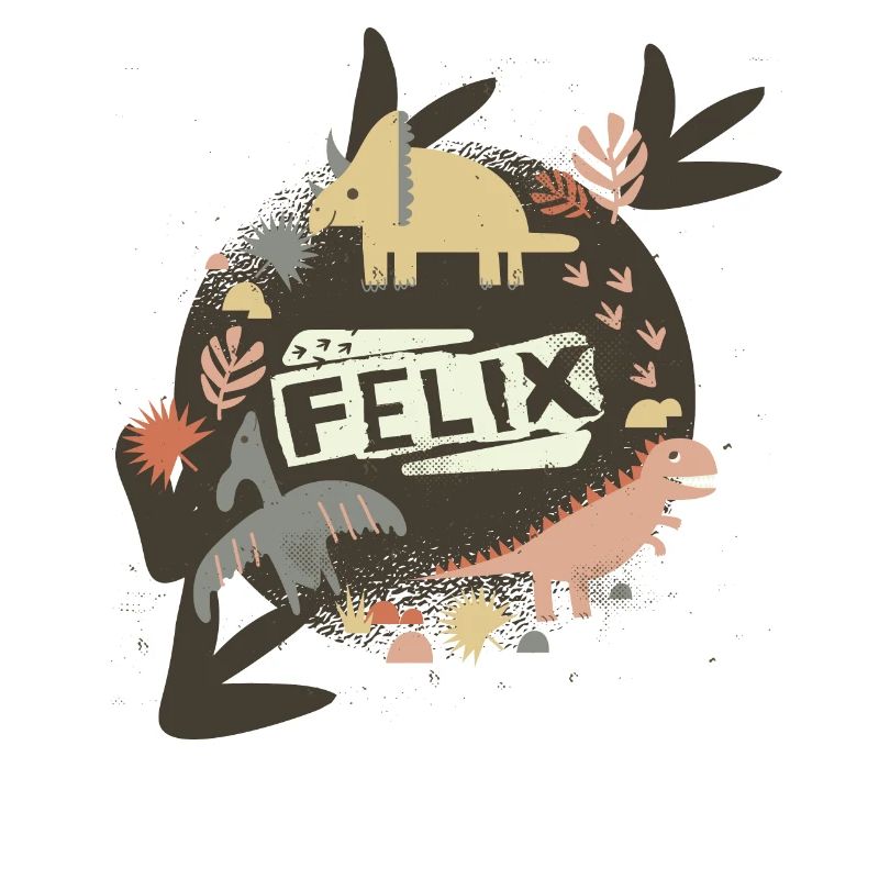 FELIX - Beau nom de garçon avec de mignons dinosaures