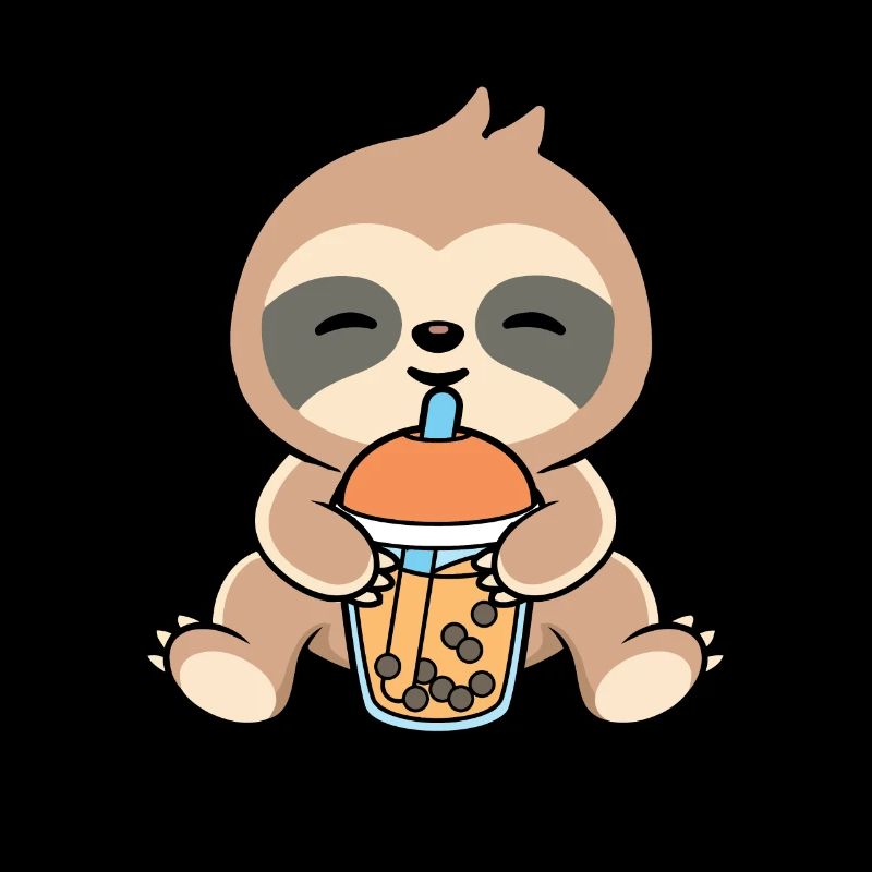 Bubble Milk Tea Sloth drinks Boba milk tea