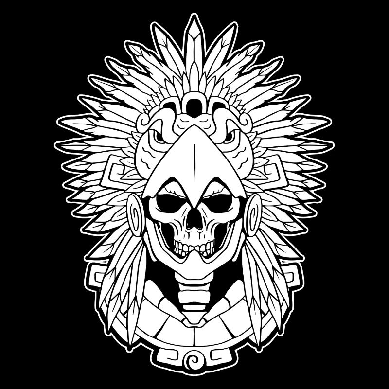 Aztèque Eagle Warrior Mayan Skull Inca