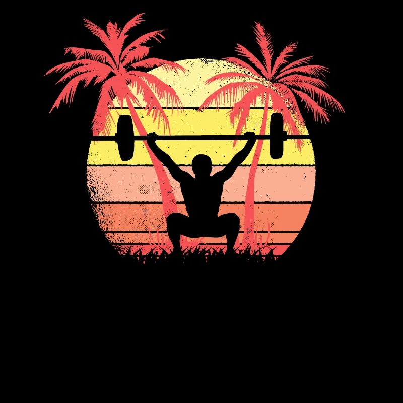 Cross Training Man Lifting Weights Summer Sunset