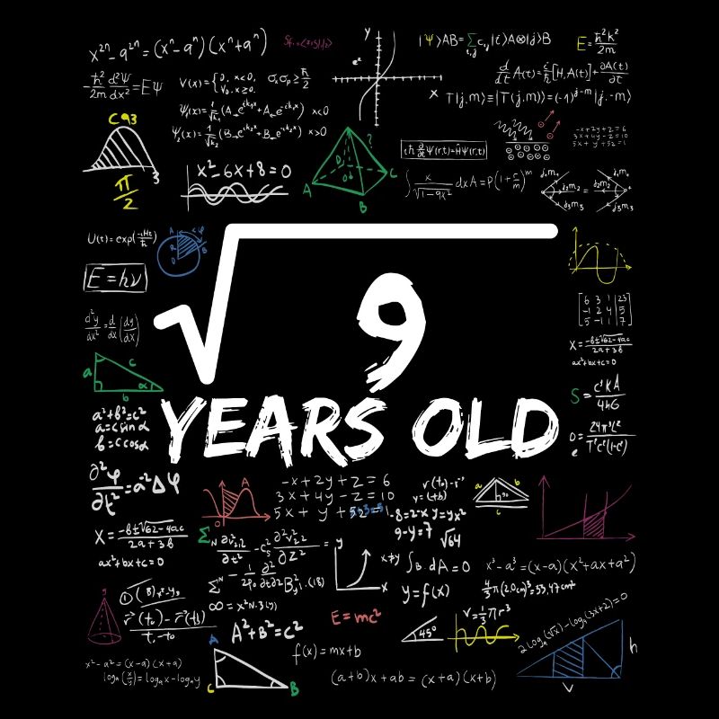 Square Root of 9 3RD Funny Math Birthday