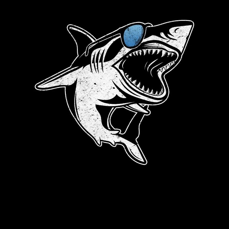 Sharkfish Grand requin blanc avec lunettes de soleil