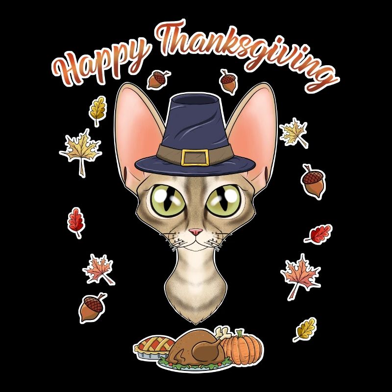 Devon Rex Cat Lover I Happy Thanksgiving