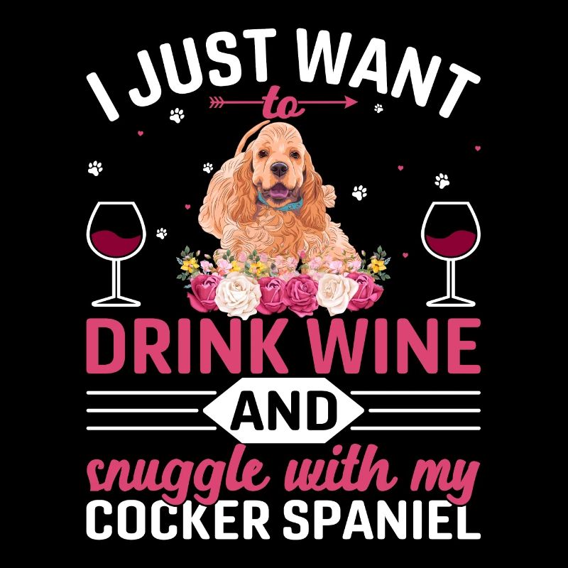Buvez du vin câlin avec Cocker Spaniel