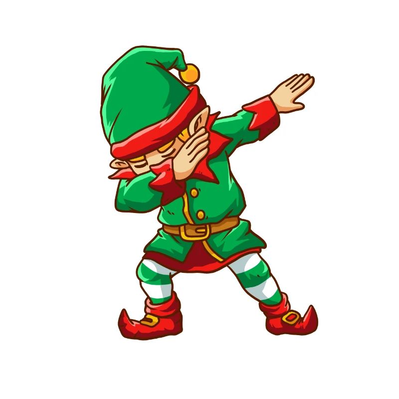 Funny Dabbing Elf Dab Dancing Christmas
