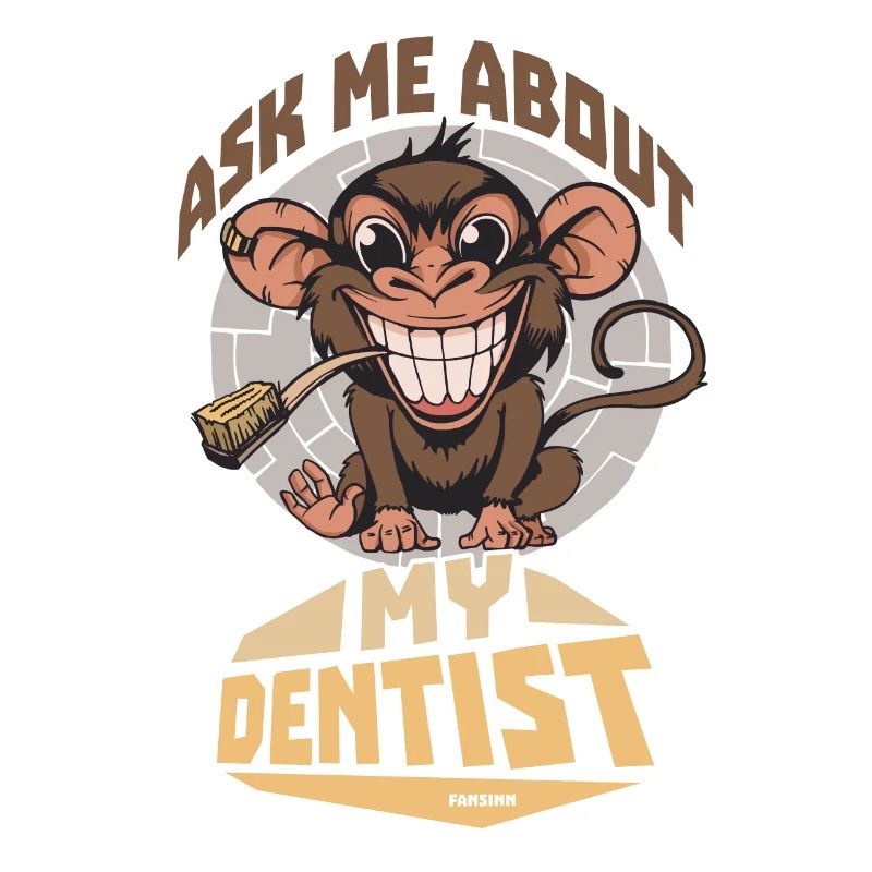 Singe avec brosse à dents dentiste drôle de dicton