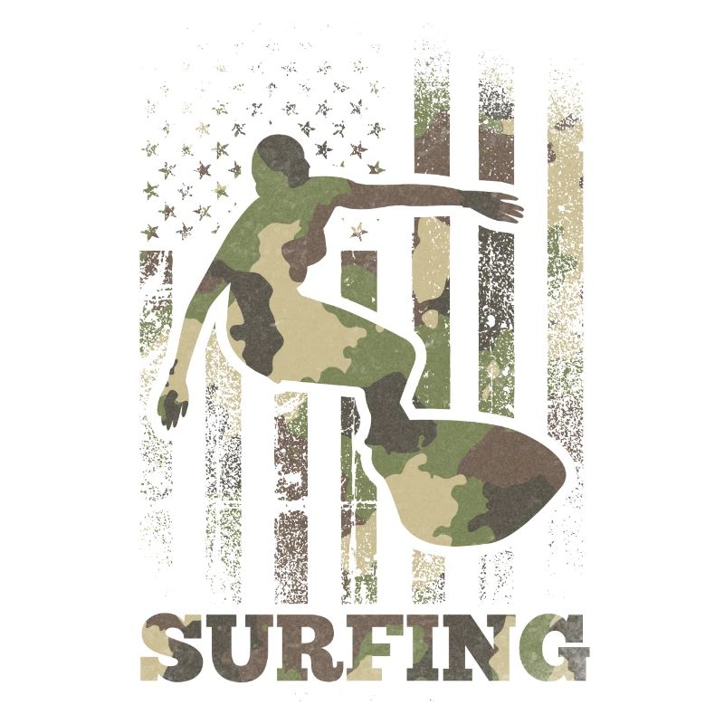 Surf, Camouflage, Drapeau, Surf, Drapeau américain,