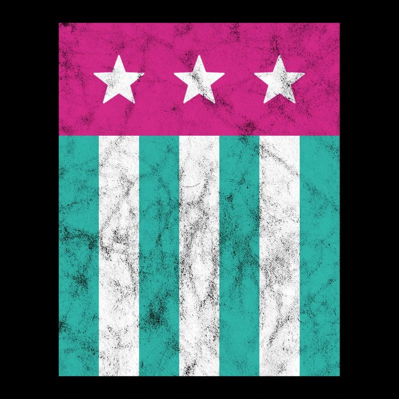 Étoiles et rayures Drapeau Rose Vert