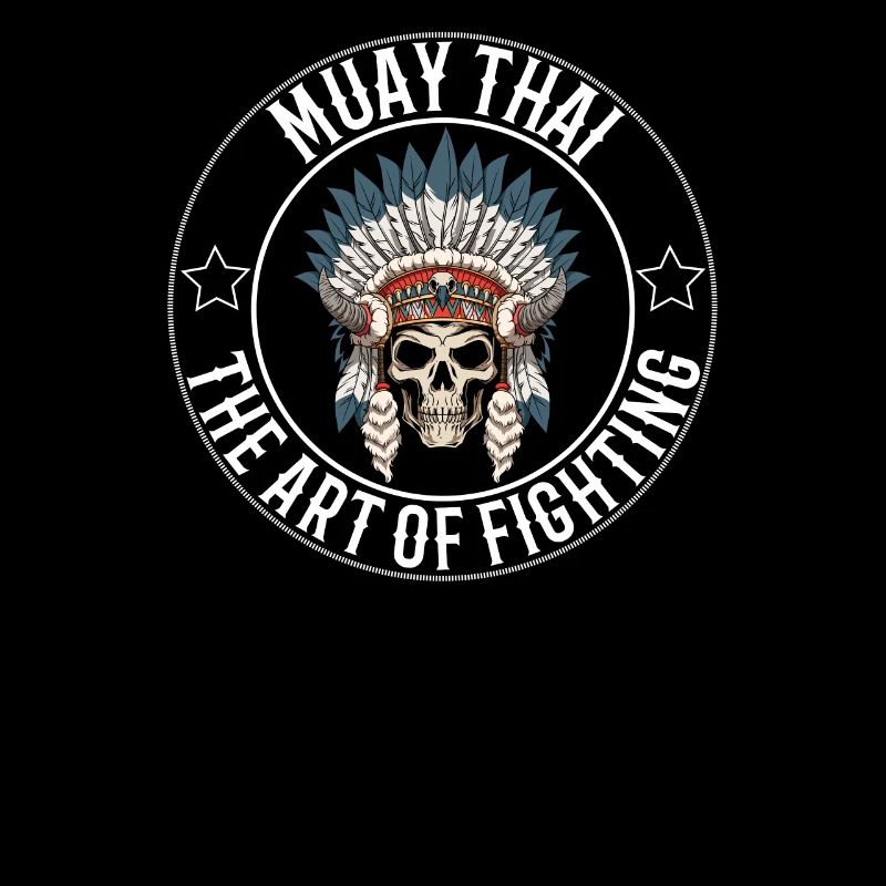Muay Thai Kampfkunst Skelett Kriegshaube