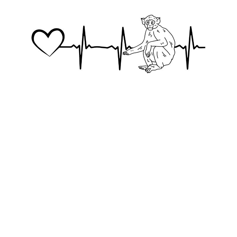 Affe Heartbeat Heart Monkey Lover Schimpansen Affe