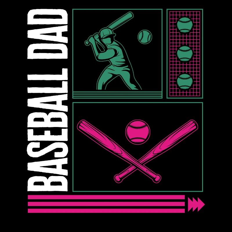 Baseballhemd, Baseball Dad Tee, Baseball Schläger