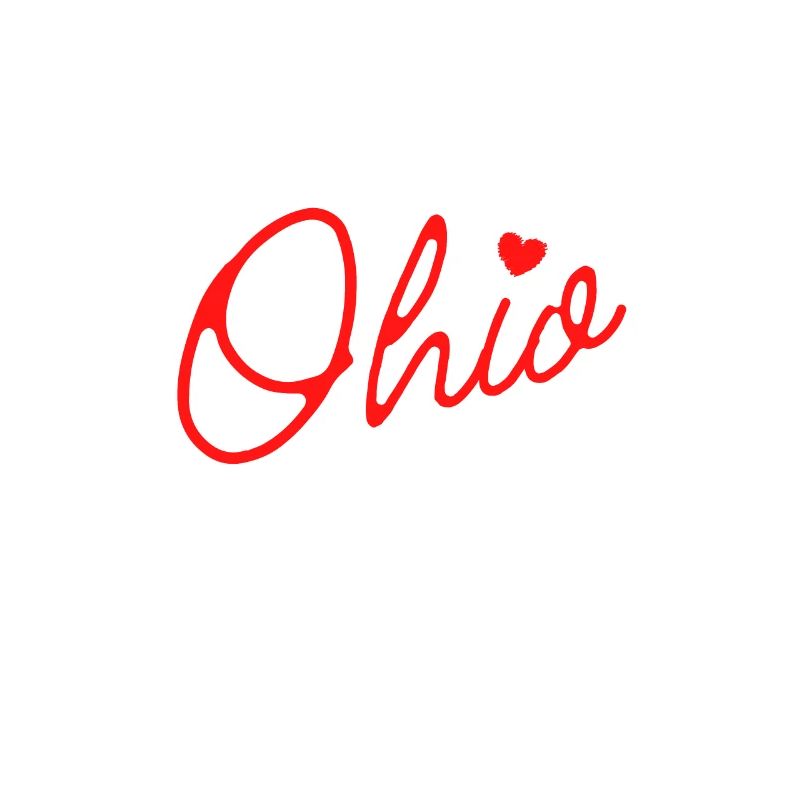 Cute Ohio Red Script OH Map Home Buckeye State