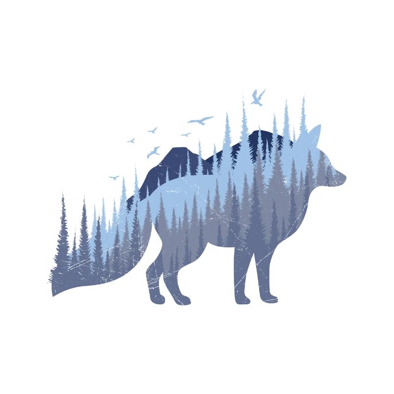 Fox Silhouette Fox Forest Hunter