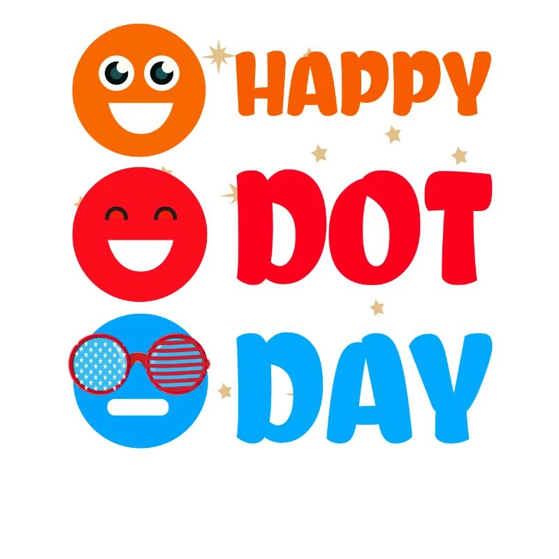 Mignon Dot Pattern Coloré Sourire Happy Dot Day