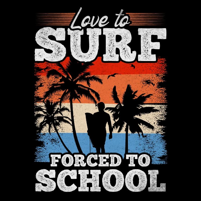 Surf Surfeur d’eau amour pour surfer forcé à l’école