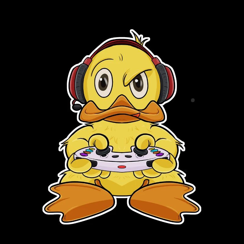Duck With Gaming Controller I Funny Gaming I Gamer