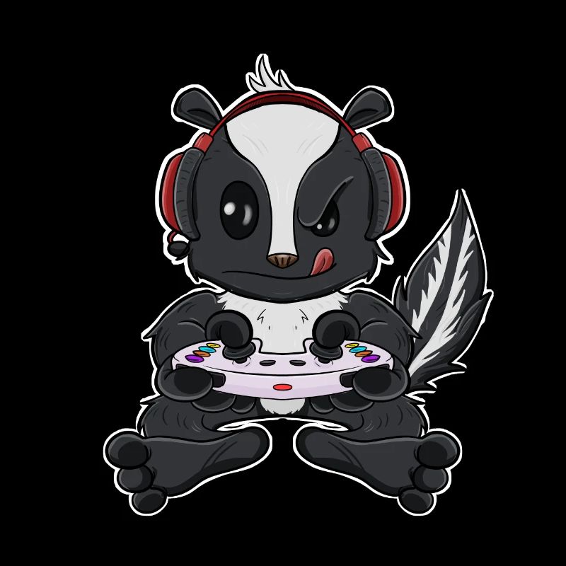Skunk With Gaming Controller I Funny Gaming I