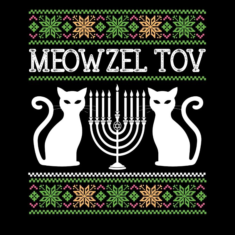 Chat juif de Hanoukka - Meowzel Tov