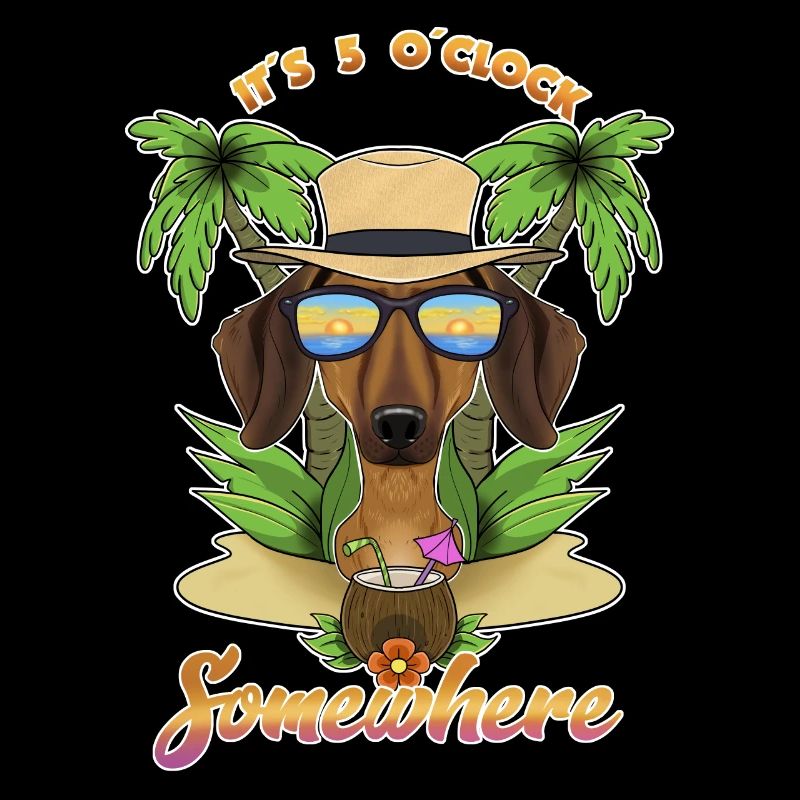 It Is 5 OClock Somewhere Drinking Dachshund