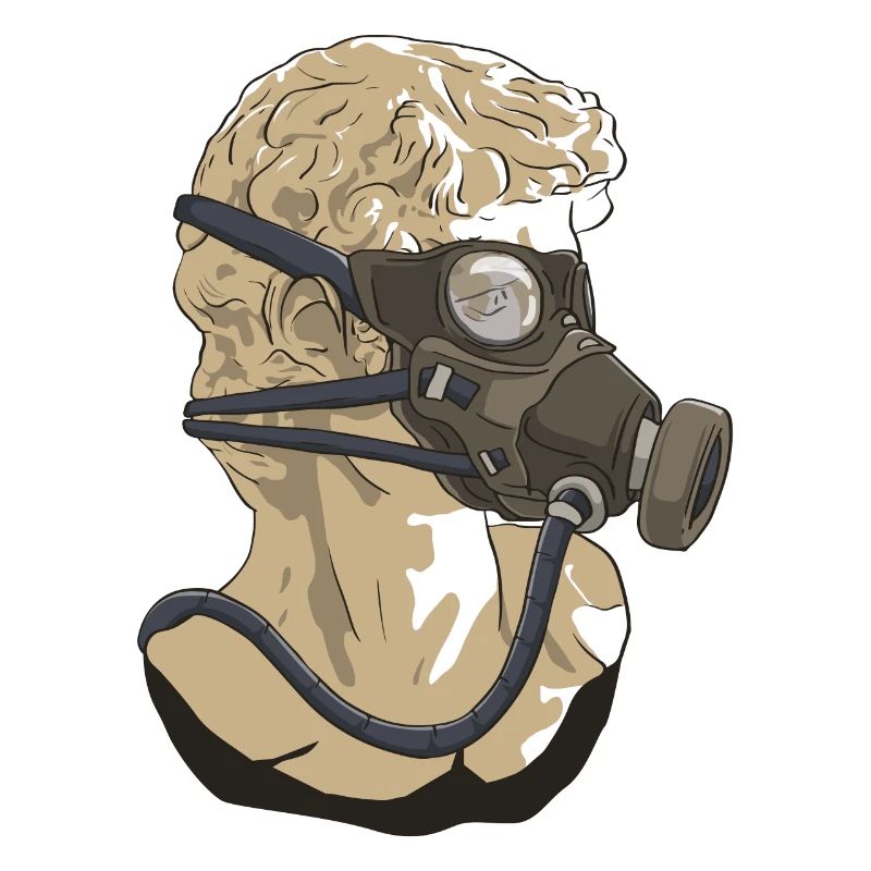 Zombiecore Aesthetic David Head Statue Mask