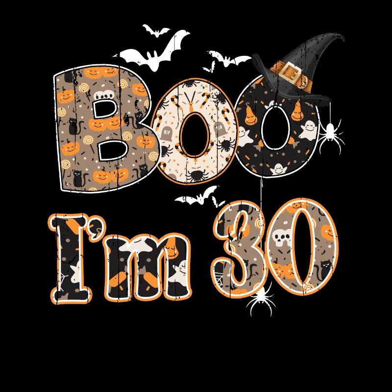 Halloween Pattern Ghost Creatures Birth Age 30