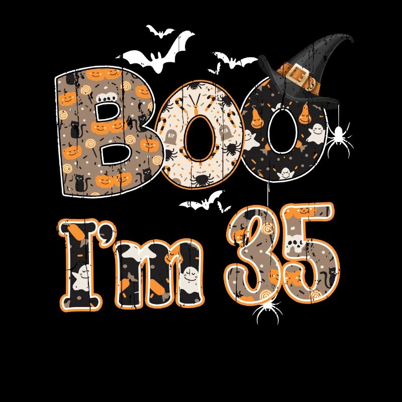 Halloween Pattern Ghost Creatures Birth Age 35