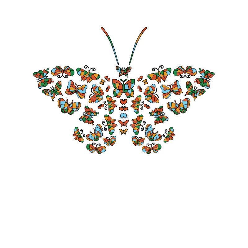Papillon céleste de vitrail mystique