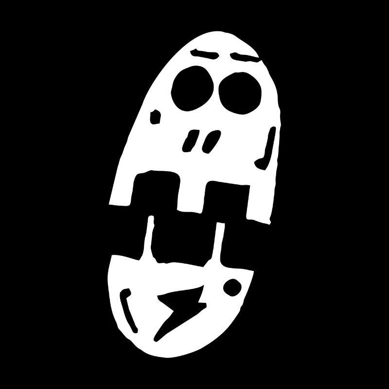 Lightning skull with long face skull skull
