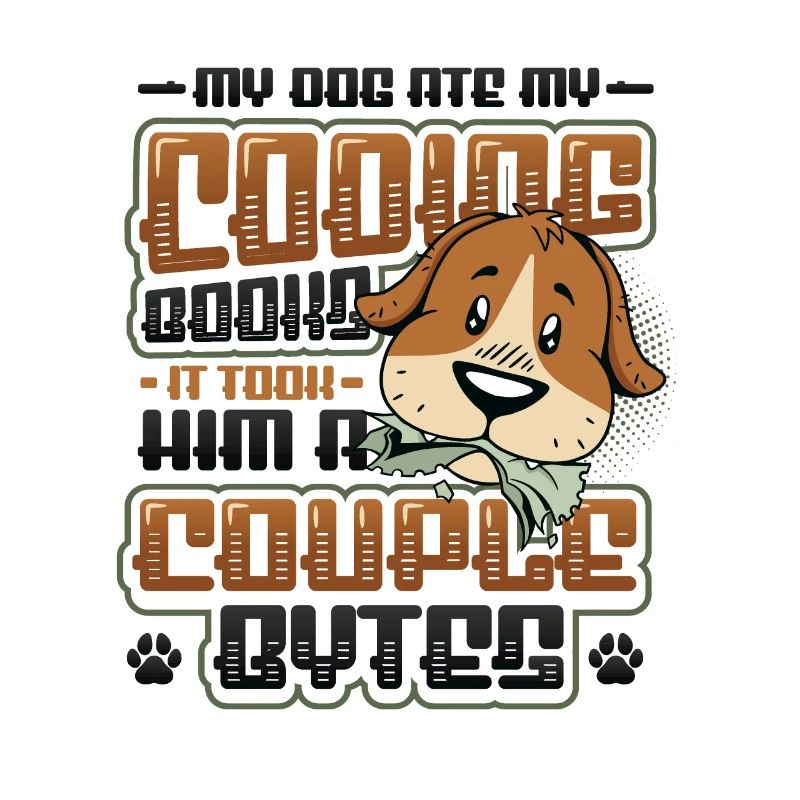 Dog Bytes Code Computer Joke Programming