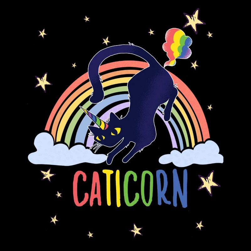 Caticorn süß Katzenhalter Regenbogen Einhorn Katze