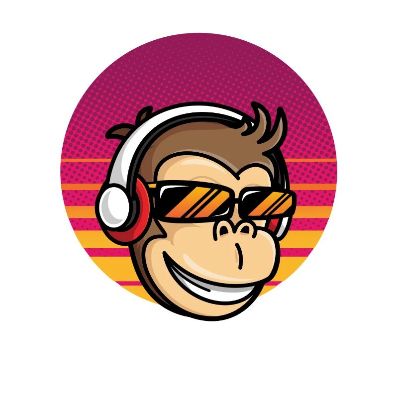 Monkey with headset
