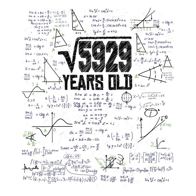 Square Root of 5929 Math Nerd 77th Birthday