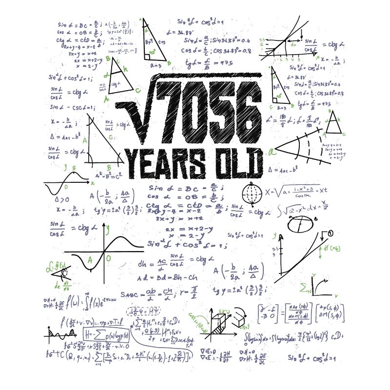 Square Root of 7056 Math Nerd 84th Birthday