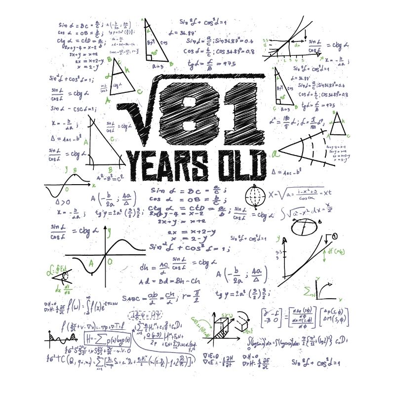 Square Root of 81 Math Nerd 9th Birthday
