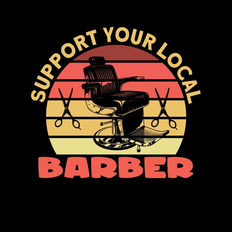 Support Your Local Barber Barbier Bart