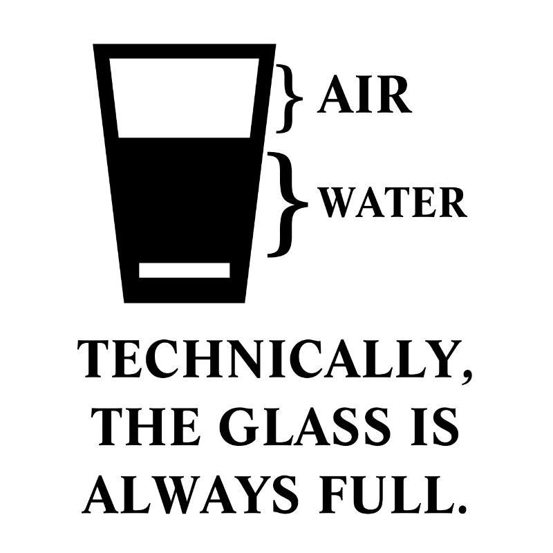 Technically the glass is always full funny